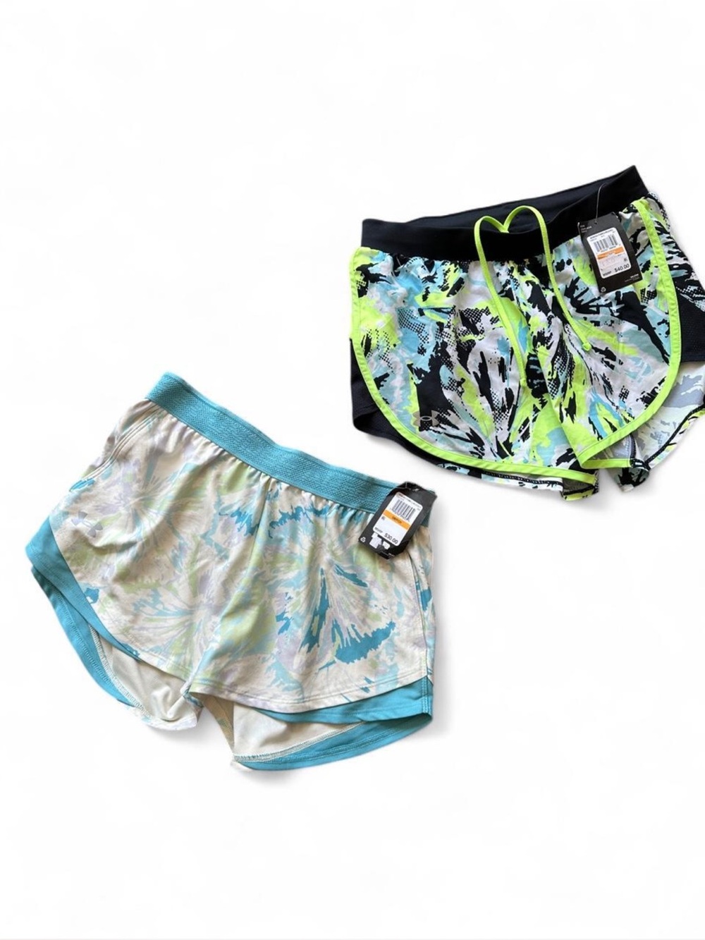 Under Armour blue and white abstract print shorts bundle #activewear #athletic